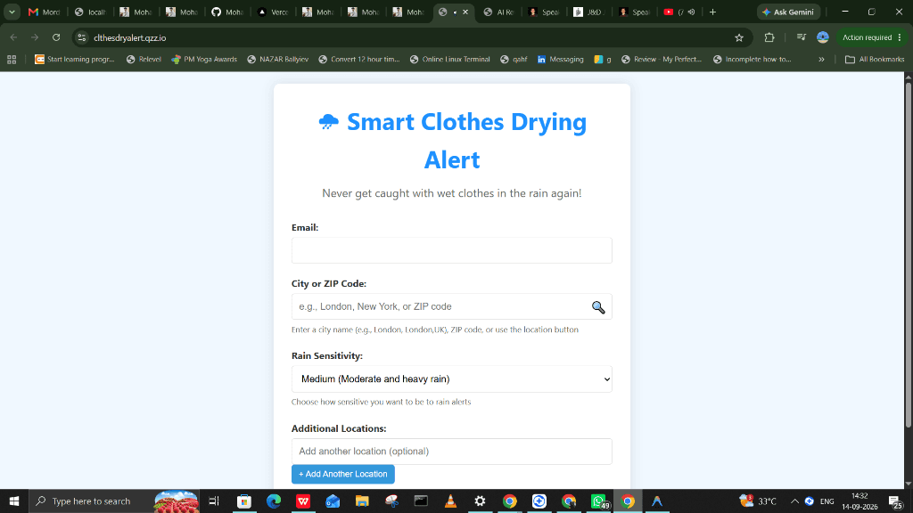 Drying window forecast